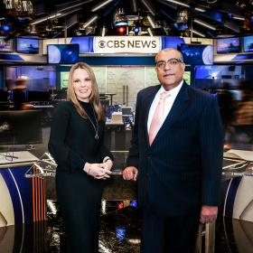 Wendy McMahon and Neeraj Khemlani in CBS News studio