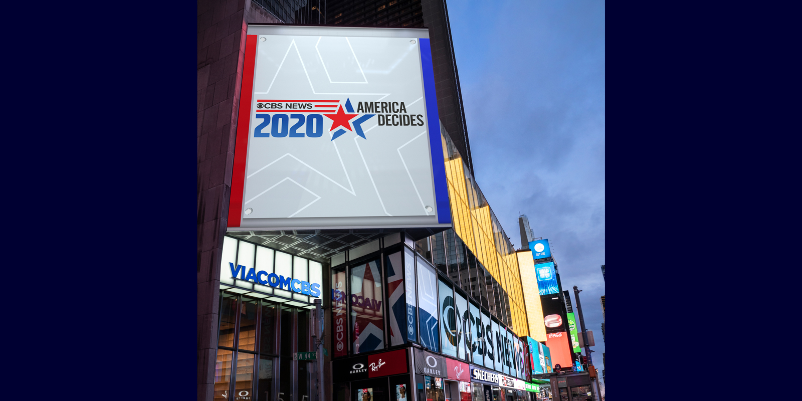 The outside of the new studio as seen from Times Square