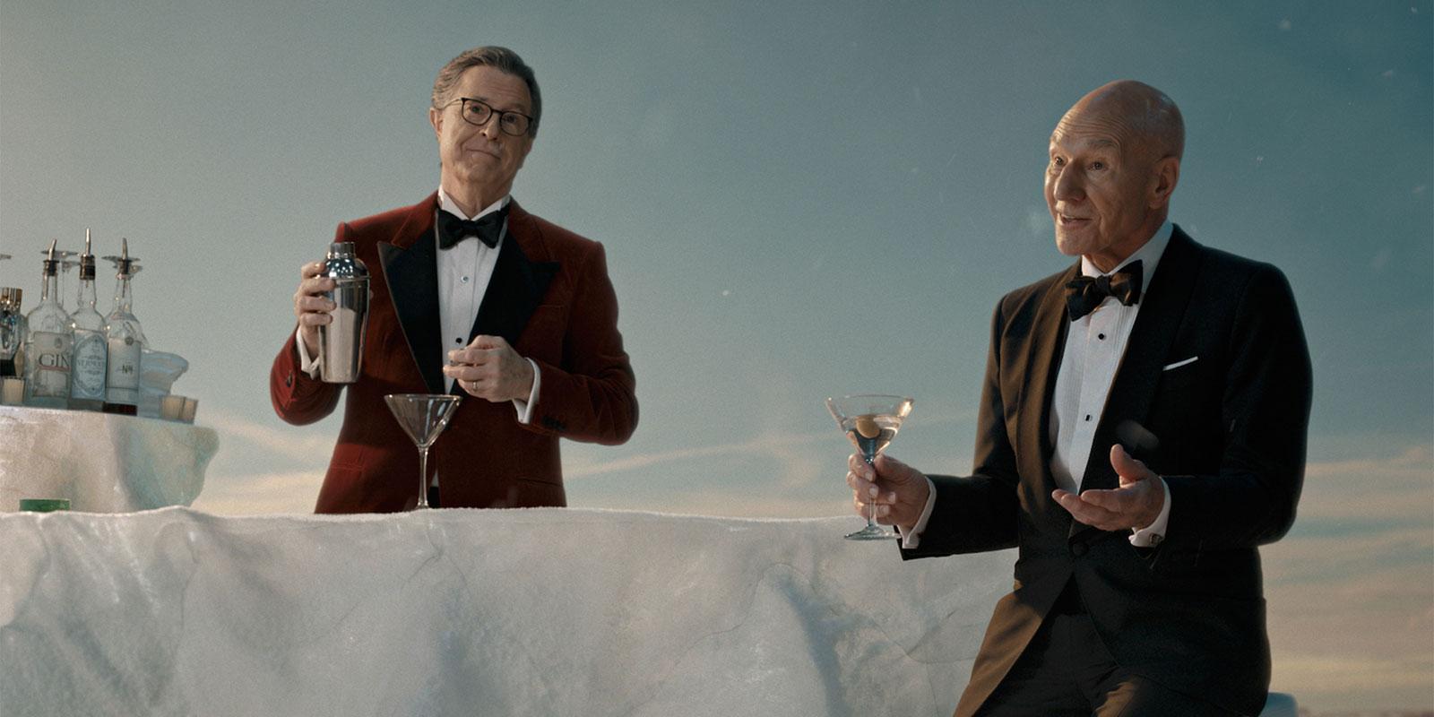 Stephen Colbert and Patrick Stewart