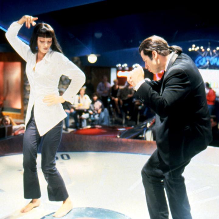 A still from Pulp Fiction with John Travolta and Uma Thurman