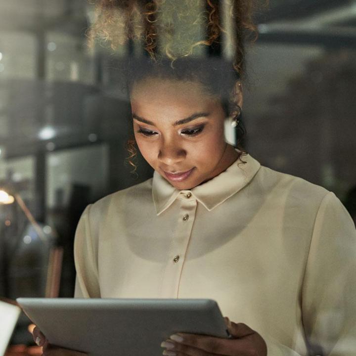 Woman using tablet