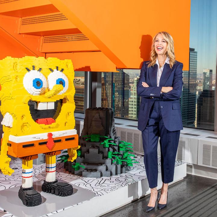 Pam Kaufman with SpongeBob Squarepants
